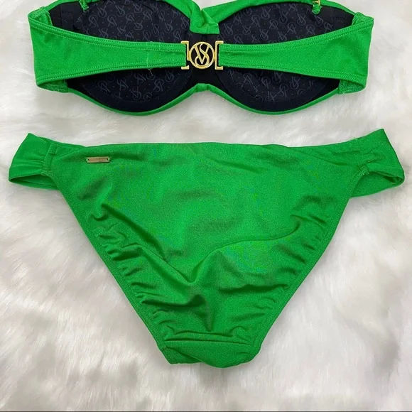🚫SOLD🚫 Victoria's Secret Emerald Green Very Sexy Line Halter Strapless Bikini - Picture 13 of 16
